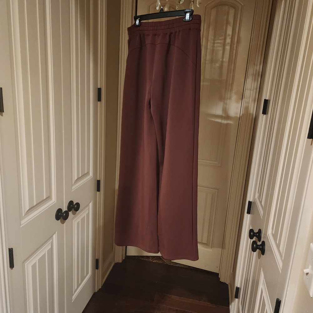 Maroon Wide-Leg Pants